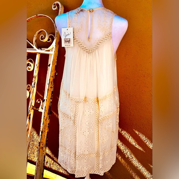 JOIE Porcelain White Gorgeous Eyelet 100% Silk Dress Fully Lined NWT Size Small - Picture 14 of 16